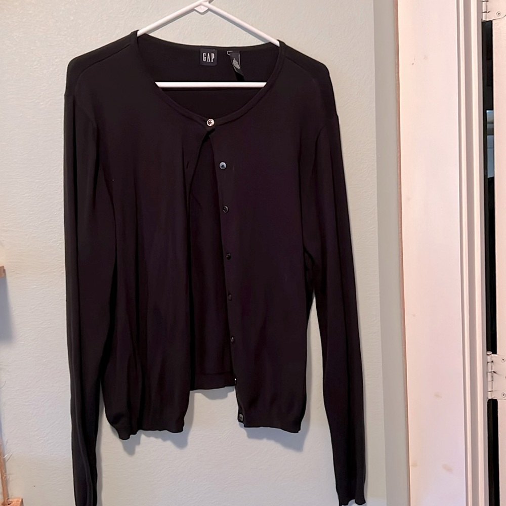 Gap Modern Rib Cardigan Black Size L